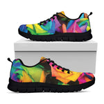 LGBT Pride Rainbow Roses Print Black Sneakers