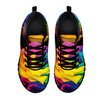 LGBT Pride Rainbow Roses Print Black Sneakers