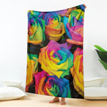 LGBT Pride Rainbow Roses Print Blanket