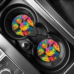 LGBT Pride Rainbow Roses Print Car Coasters