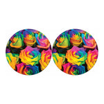 LGBT Pride Rainbow Roses Print Car Coasters