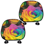 LGBT Pride Rainbow Roses Print Car Headrest Covers