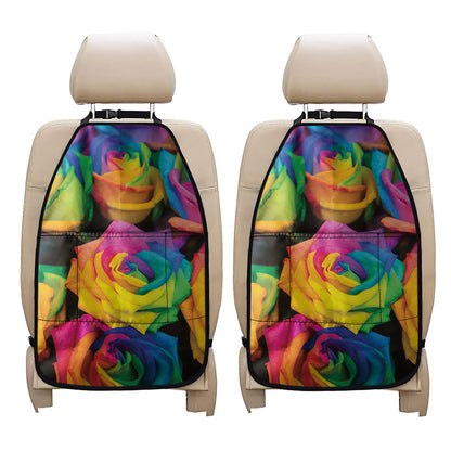 LGBT Pride Rainbow Roses Print Car Seat Organizers