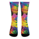 LGBT Pride Rainbow Roses Print Crew Socks