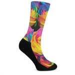 LGBT Pride Rainbow Roses Print Crew Socks