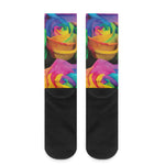 LGBT Pride Rainbow Roses Print Crew Socks
