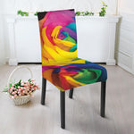 LGBT Pride Rainbow Roses Print Dining Chair Slipcover