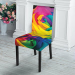 LGBT Pride Rainbow Roses Print Dining Chair Slipcover