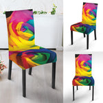 LGBT Pride Rainbow Roses Print Dining Chair Slipcover