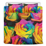 LGBT Pride Rainbow Roses Print Duvet Cover Bedding Set