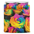 LGBT Pride Rainbow Roses Print Duvet Cover Bedding Set