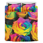 LGBT Pride Rainbow Roses Print Duvet Cover Bedding Set