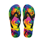 LGBT Pride Rainbow Roses Print Flip Flops
