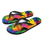 LGBT Pride Rainbow Roses Print Flip Flops