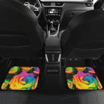 LGBT Pride Rainbow Roses Print Front and Back Car Floor Mats