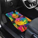 LGBT Pride Rainbow Roses Print Front and Back Car Floor Mats