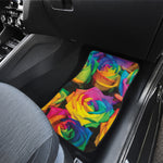 LGBT Pride Rainbow Roses Print Front and Back Car Floor Mats