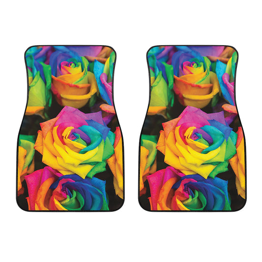 LGBT Pride Rainbow Roses Print Front Car Floor Mats