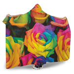 LGBT Pride Rainbow Roses Print Hooded Blanket