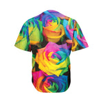 LGBT Pride Rainbow Roses Print Men's Baseball Jersey