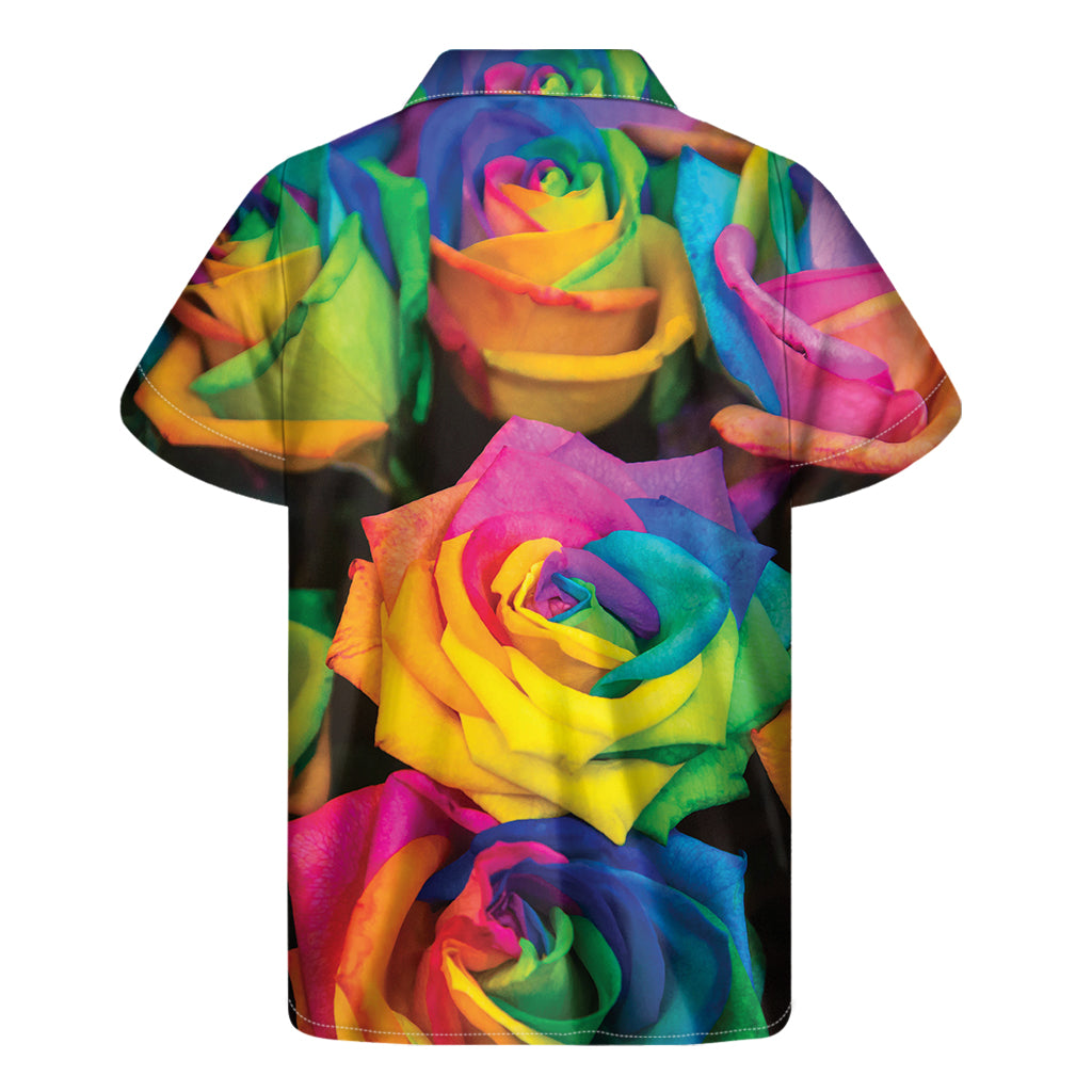 LGBT Pride Rainbow Roses Print Men's Short Sleeve Shirt