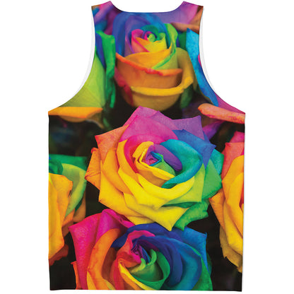 LGBT Pride Rainbow Roses Print Men's Tank Top