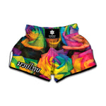 LGBT Pride Rainbow Roses Print Muay Thai Boxing Shorts