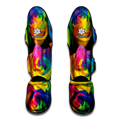 LGBT Pride Rainbow Roses Print Muay Thai Shin Guard