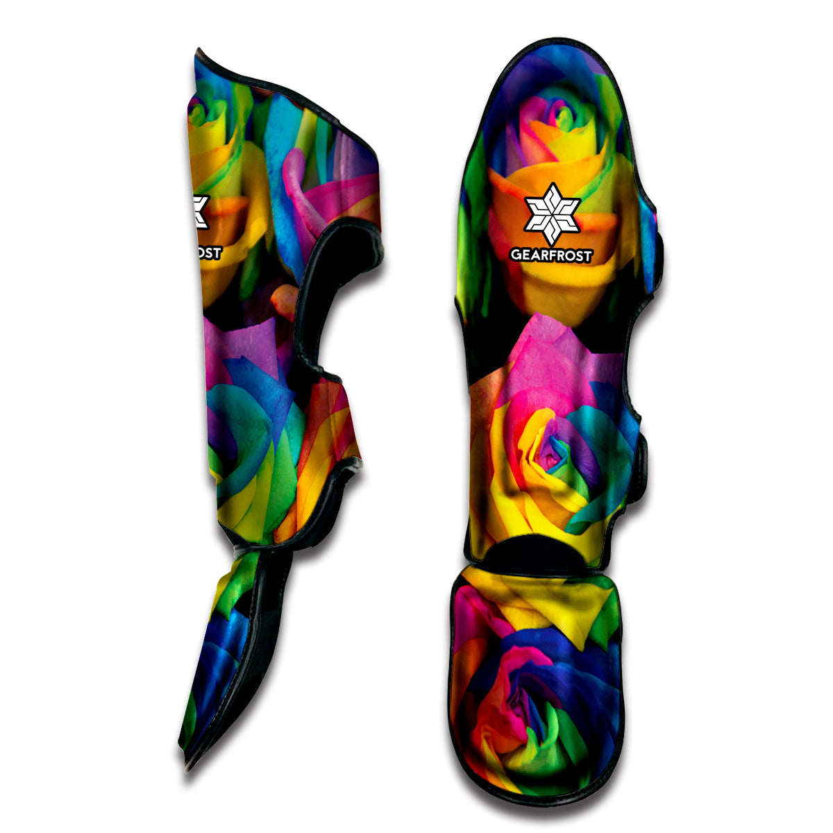 LGBT Pride Rainbow Roses Print Muay Thai Shin Guard