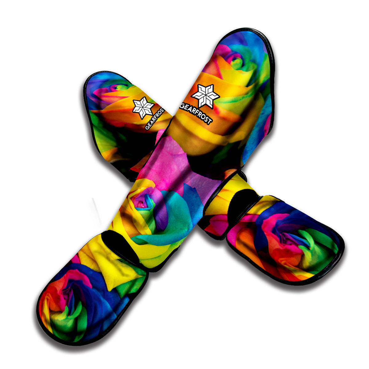 LGBT Pride Rainbow Roses Print Muay Thai Shin Guard