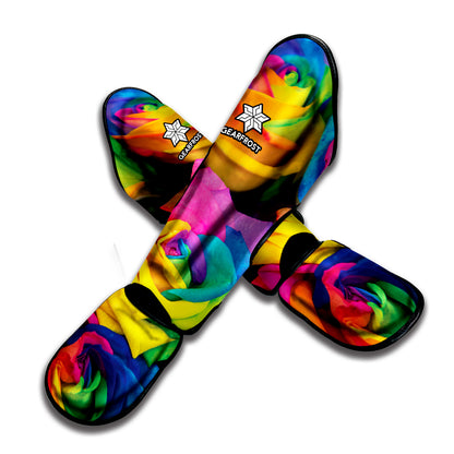 LGBT Pride Rainbow Roses Print Muay Thai Shin Guard