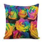LGBT Pride Rainbow Roses Print Pillow Cover