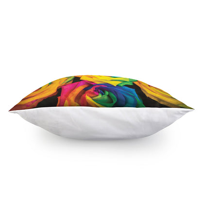 LGBT Pride Rainbow Roses Print Pillow Cover