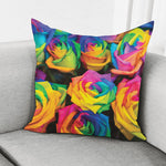LGBT Pride Rainbow Roses Print Pillow Cover
