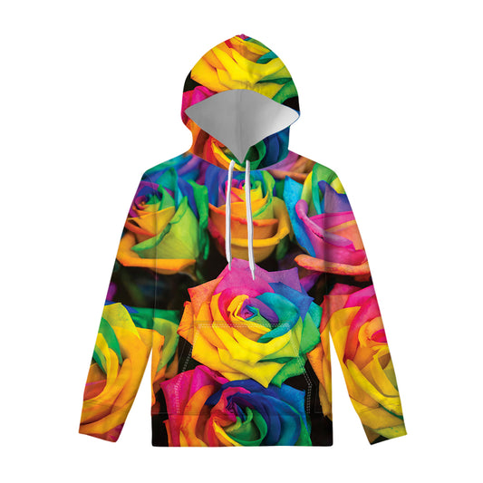 LGBT Pride Rainbow Roses Print Pullover Hoodie