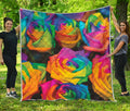 LGBT Pride Rainbow Roses Print Quilt