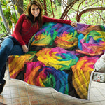 LGBT Pride Rainbow Roses Print Quilt