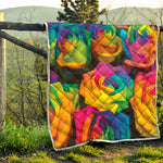 LGBT Pride Rainbow Roses Print Quilt