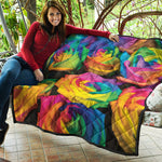 LGBT Pride Rainbow Roses Print Quilt