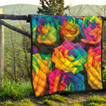 LGBT Pride Rainbow Roses Print Quilt