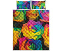 LGBT Pride Rainbow Roses Print Quilt Bed Set