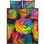 LGBT Pride Rainbow Roses Print Quilt Bed Set