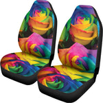 LGBT Pride Rainbow Roses Print Universal Fit Car Seat Covers
