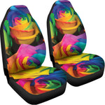 LGBT Pride Rainbow Roses Print Universal Fit Car Seat Covers