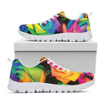 LGBT Pride Rainbow Roses Print White Sneakers