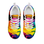 LGBT Pride Rainbow Roses Print White Sneakers