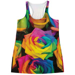 LGBT Pride Rainbow Roses Print Women's Racerback Tank Top