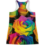 LGBT Pride Rainbow Roses Print Women's Racerback Tank Top