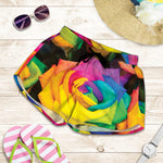 LGBT Pride Rainbow Roses Print Women's Shorts