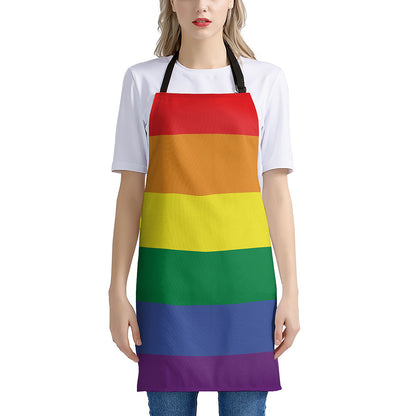 LGBT Pride Rainbow Striped Print Apron